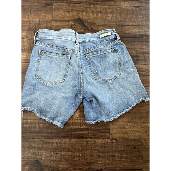 Anthropologie Pilcro Embroidered Slim Boyfriend Jean Shorts 26 Light Wash Boho - Picture 4 of 8